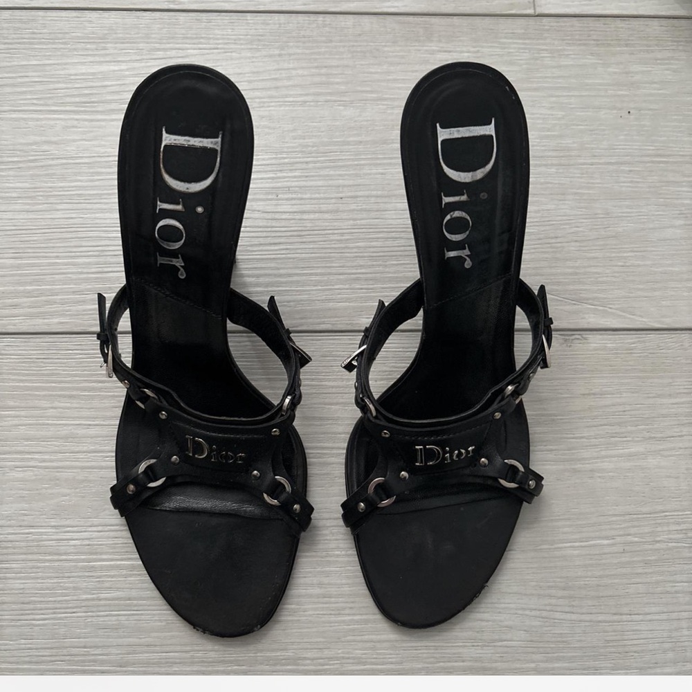 Dior Black Heels with Criss-Cross Straps